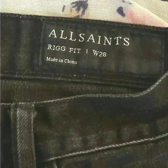 All Saints Rigg Fit Black Jeans Men's Size 28 - Picture 4 of 8